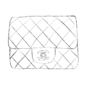 chanel bag design drawing|Chanel quilted bag drawing.